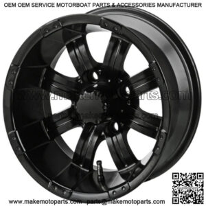 Revenge 14x7 Casino Matte Black Golf Cart Wheel 3:4 Offset
