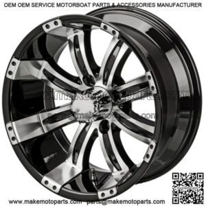 Revenge 14x7 Casino Black & Machined Golf Cart Wheel 3:4 Offset
