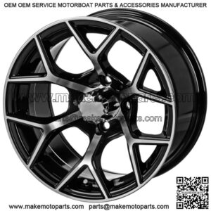 Revenge 14x7 Ninja Black & Machined Golf Cart Wheel 3:4 Offset
