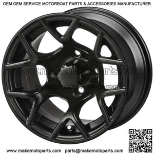Revenge 14x7 Ninja Matte Black Golf Cart Wheel 3:4 Offset