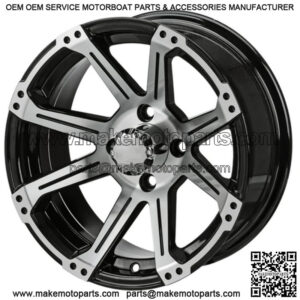 Revenge 14x7 Rampage Black & Machined Golf Cart Wheel 3:4 Offset