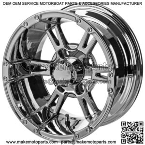 Revenge 12x7 Raptor Chrome Mirror Golf Cart Wheel 3:4 Offset