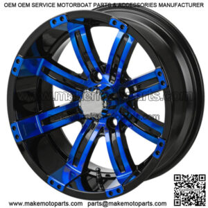 Revenge 14x7 Casino Black & Blue Golf Cart Wheel 3:4 Offset