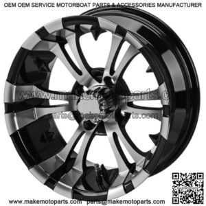 Revenge 15x7 Warlock Black & Machined Golf Cart Wheel 3:4 Offset