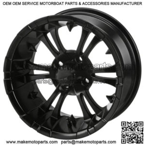 Revenge 15x7 Warlock Matte Black Golf Cart Wheel 3:4 Offset