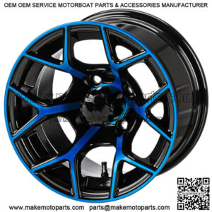 Revenge 14x7 Ninja Black & Blue Golf Cart Wheel 3:4 Offset