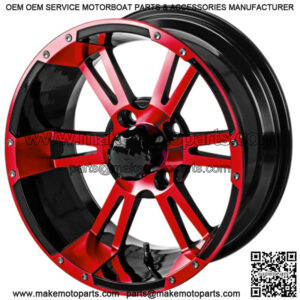 Revenge 14x7 Raptor Black & Red Golf Cart Wheel 3:4 Offset