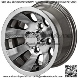 Revenge 10" Gunslinger Gun Metal Gray & Machined Golf Cart Wheel 3:4 Offset