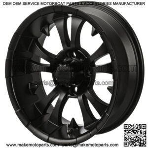 Revenge 14x7 Warlock Matte Black Golf Cart Wheel 3:4 Offset