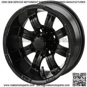 Revenge 15x7 Casino Matte Black Golf Cart Wheel 3:4 Offset