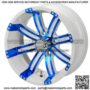 Revenge 12x7 Casino Cross Blue & White Golf Cart Wheel 3:4 Offset