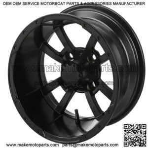 Revenge 12" Maltese Cross Matte Black Golf Cart Wheel 2:5 Offset
