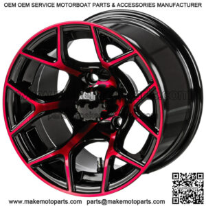 Revenge 14x7 Ninja Black & Red Golf Cart Wheel 3:4 Offset