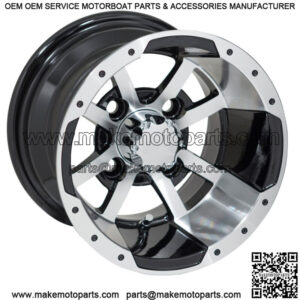 (1) Golf Cart Storm Trooper 10 inch Machined Black Wheel W/ 3:4 Offset