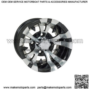 Vampire 14x7 Machined & Black Golf Cart Wheel (3:4 Offset)