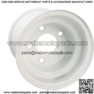 (1) Golf Cart 5-Hole Wheel White Steel 8x7 Centered Offset Club Car EZGO