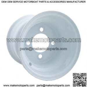(1) 8 inch Golf Cart Steel Wheel (White) Centered, 4/4, 8x7 Club Car EZGO Yamaha
