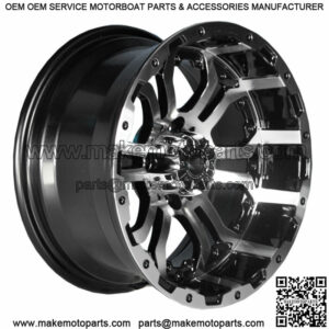 (1) Omega 14 inch Machined / Black Golf Cart Wheel With 3:4 Offset