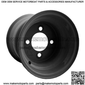 8 inch Black Steel Wheel for Golf Cart Centered | 4/4 (4 x 101.6mm) Bolt Pattern