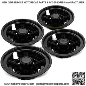 Golf Cart Accessories Wheel Covers Hub Caps for Yamaha/Club CAR/EZ-GO Par Car 8" (Set of 4) (Black)