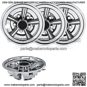 Premium Golf Cart Hubcaps, 8 Inch SS Chrome Golf Cart Hub Caps Set of 4, Shiny Wheel Covers Hubcaps for Yamaha, EZGO, Club Car Golf Carts??Silver??