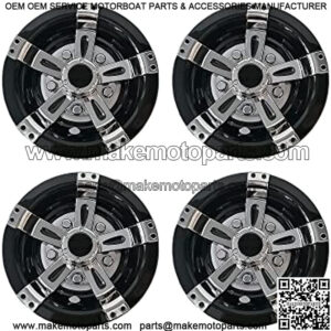 Golf Cart Wheel Covers Hub Caps for EZGO Club Car Yamaha Universal 8" (Set of 4)