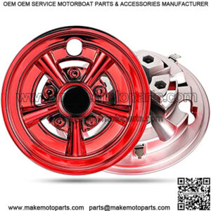 Golf Cart SS Wheel Covers for EZGO, Club Car, Yamaha Par Car- 8 Inch Chrome Hub Caps Set of 4