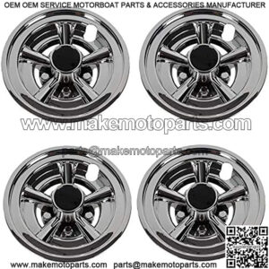 Golf Cart 8" SS Wheel Covers Hub Caps, Set of 4PCS Fits on Yamaha Club CAR EZ-GO Golf Cart and Most Brand Golf carts