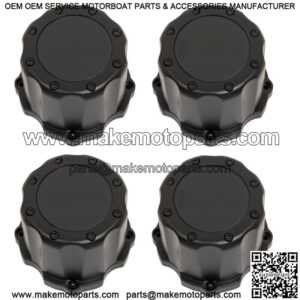 Set of 4 - Matte Black SS Bolt On Center Cap for Specter Golf Cart Wheels