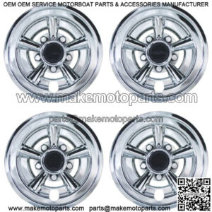Golf Cart 8" Chrome SS Wheel Covers Hub Caps Set of 4