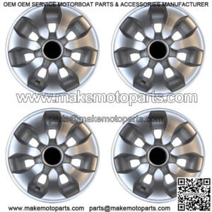 Set of 4 Golf Cart 8" Drifter Silver Wheel Covers Hub Caps Universal Fit