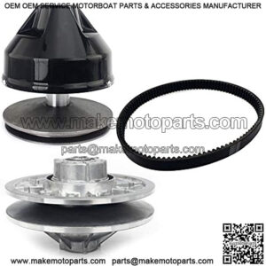 Full Set Drive Clutch and Drive Belt for EZGO Gas Golf Cart 2-Cycle 1989-1994/ 4-Cycle 1991-UP