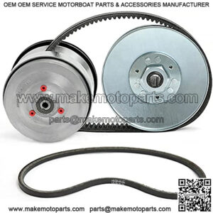 Golf Cart Primary Drive Clutch + Secondary Driven Clutch + 2pcs Drive Belts for Club Car DS 1997-Up & Precedent 2004-UP