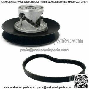 Secondary Drive Clutch + Drive Belt Set for EZGO 2 cycle Gas Golf Cart 1976-1988