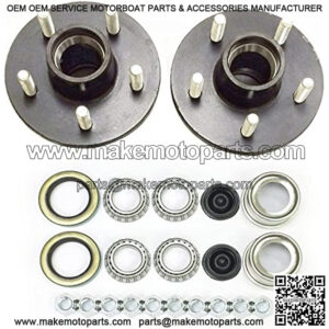 Set of 2 Trailer Idler Hub Kits 5 on 4.5 for 1-1/16" Straight Spindle 2000lbs Axles- 22016K