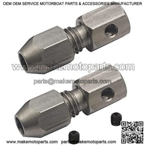 2Pack Vgoohobby CNC Stainless Steel RC Flex Collet Coupler Flexible Coupling Motor Shaft Locker for DIY RC Boat Submarine (5mm to 4mm)