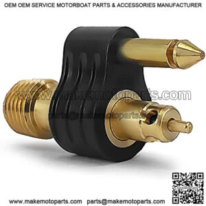 FO4409 Brass 1/4 inches NPT Male Fuel Connector 2-Prong, for Original Mercury Fuel Tank Connection 1998 and Up
