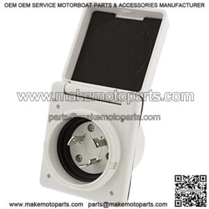 ABN Power Inlet Male InleSocket, Electric Inlet Box, 30a, 125 Volt ?C Outdoor Trailer, Boat, RV Power Inlet