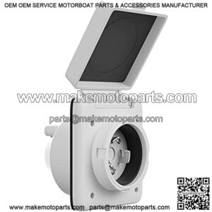 RV 125V 30 AMP Power Plug Twist Lock Inlet with 3 Stainless Steel Pins, White