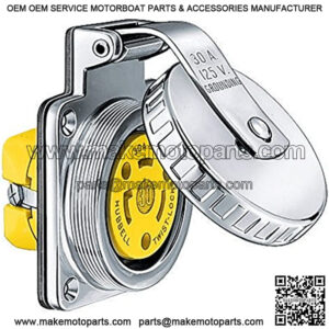 Stainless Steel Dockside Round Shore Power Outlet (30A 125V)