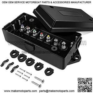50048R 7 Way Electrical Trailer Junction Box 7 Gang Trailer Wire Connector Junction Box Weatherproof for Rewiring Camper RV Caravans Boat 7 Pole Cable Connection Box