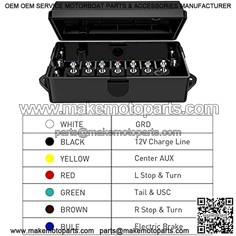 50048R 7 Way Electrical Trailer Junction Box 7 Gang Trailer Wire Connector Junction Box Weatherproof for Rewiring Camper RV Caravans Boat 7 Pole Cable Connection Box - Image 3