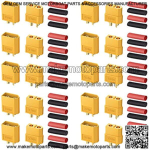 10 Pairs XT60 XT-60 Male Female Bullet Connectors Power Plugs with 20Pcs Heat Shrink Tube for RC Lipo Battery/Car/Boat