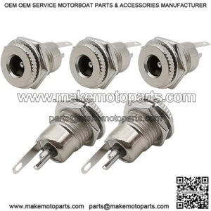 5 Pack 5.5mm x 2.1mm Female Socket Panel Mount Connector 5.5x2.1mm DC-099 Power Supply Jack Terminal Plug Adapter Replacement Repair Parts Solder Type for LED Strip Car Phone Audio Video Boat