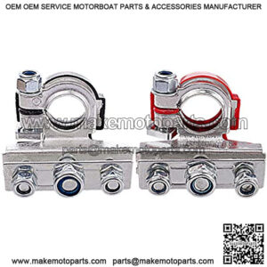 Battery Terminal Connectors with 3 Way, Top Post Battery Terminal Ends, Copper Plate, Positive and Negative, Applicated in Car,Boat, Van and More.(Copper Plate with 3 Bolt)