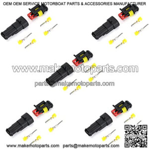 5 Set 2 Pin Way Waterproof Electrical Connector 1.5mm Series Terminals for Motorcycle, Car, Truck, Boat Wire Harness Parts (2-Pin)