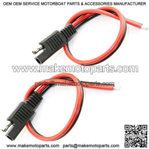 2PCS 14AWG SAE Extension Cable 30CM 2 Pin SAE Single Plug Quick Disconnect SAE Power Automotive Extension Cable for Motorcycle, Car, Tractor