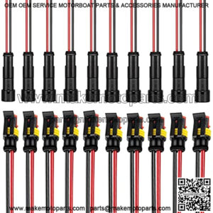 10 Pack Car Waterproof Electrical Connector Plug with Wire 2pin 18 AWG Wire Connectors 1.5mm Series Wire Connectors Dit for Car, Truck, Boat, motorcycle