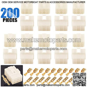 200Pcs 6.3mm 9 Pin Way Electrical Automotive Wire Connector Male Female Socket Plug and Terminals Kit for Motorcycle, Bike, Car, Boats (10Set 6.3mm 9P)