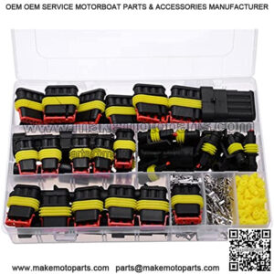 Power Connectors 26 Pieces of Waterproof Car Wire Connector Plugs 1-4 Pin Plug Kit, Suitable for Motorcycles, Trucks, Boats and Auto Parts with Boxes Powercon Connector